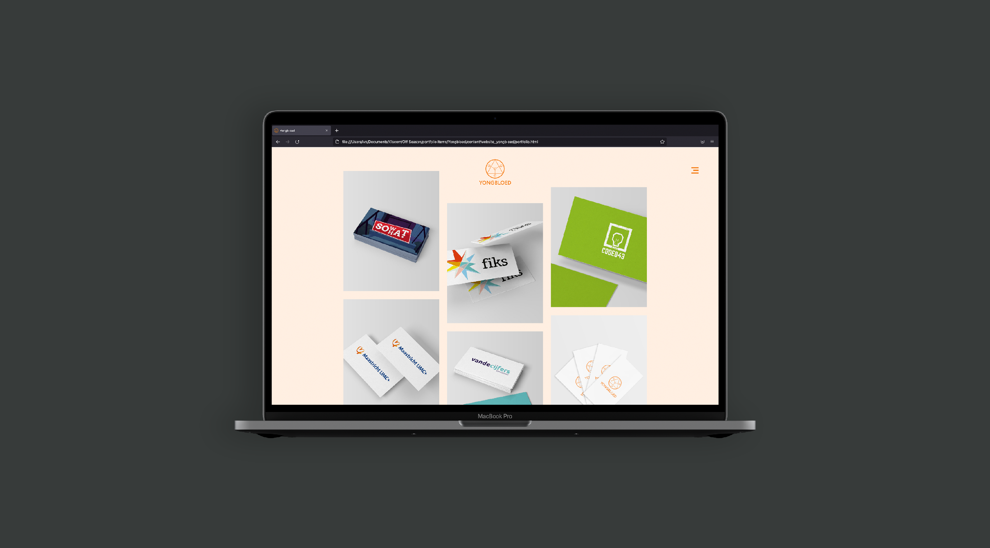 Yonbloed portfolio page